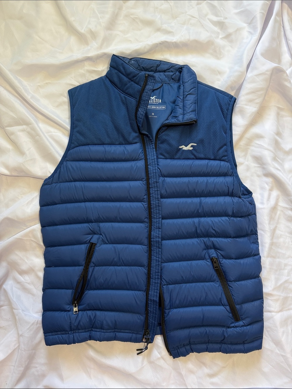 Hollister Navy Quilted Puffer Vest